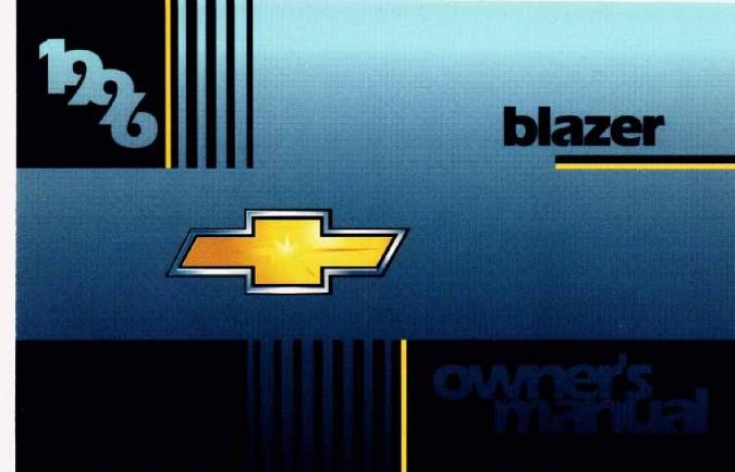 1996 Chevrolet Blazer Owner's Manual