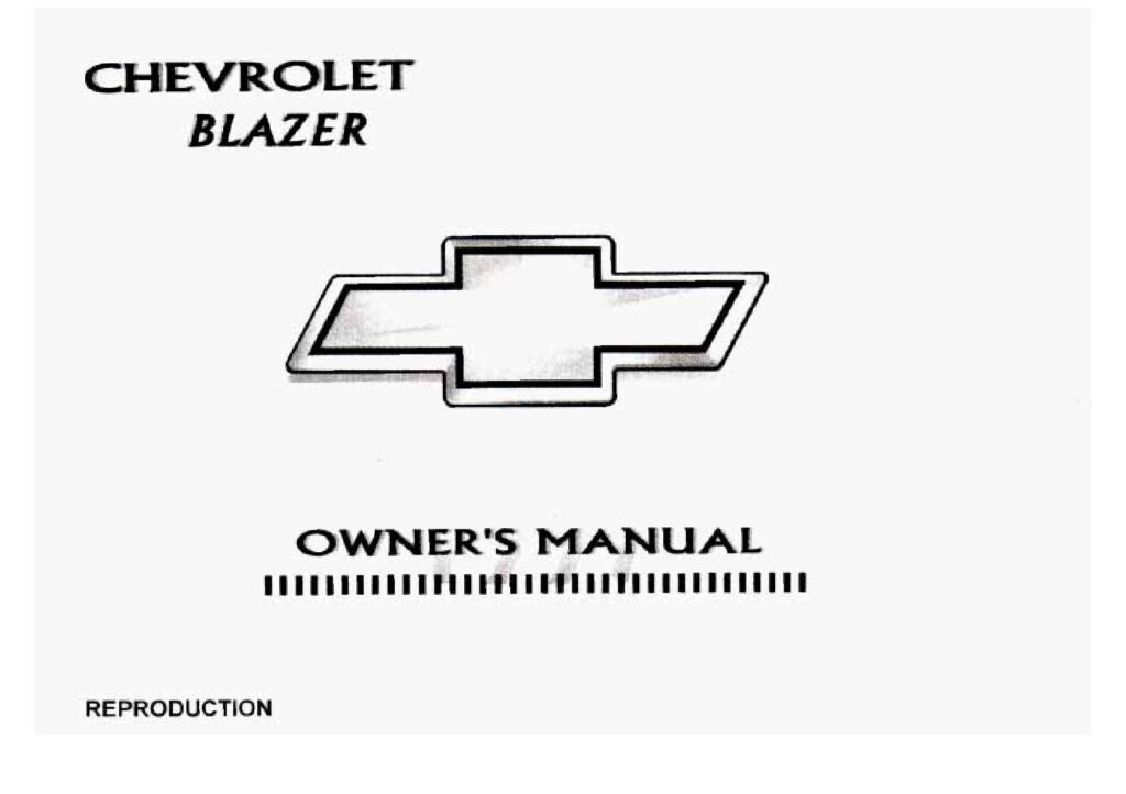 1997 Chevrolet Blazer Owner's Manual