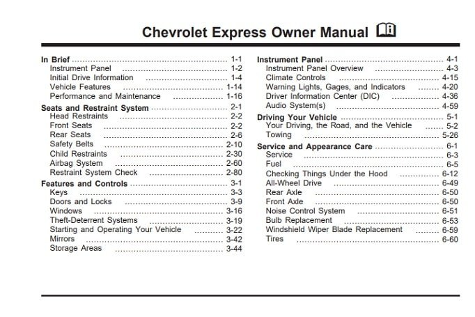2006 Chevrolet Express Owner's Manual