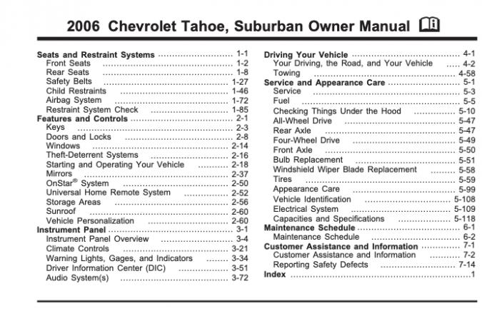 2006 Chevrolet Tahoe Owner's Manual