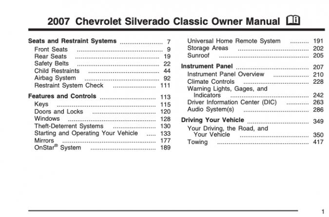 2007 Chevrolet Silverado Owner's Manual