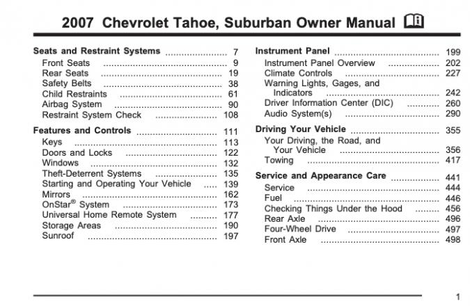 2007 Chevrolet Tahoe Owner's Manual