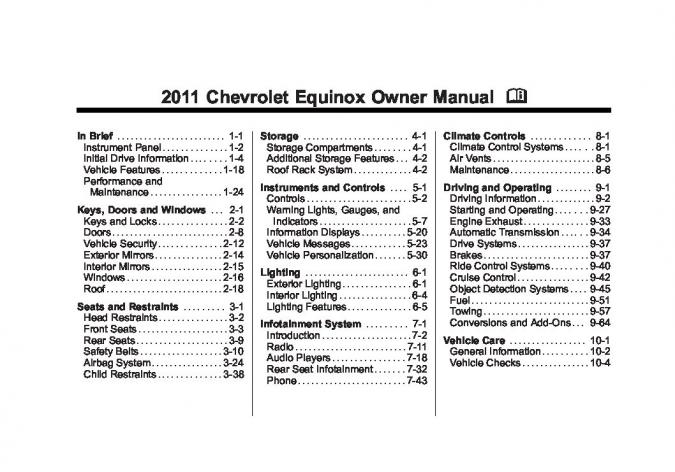 2011 Chevrolet Equinox Owner's Manual