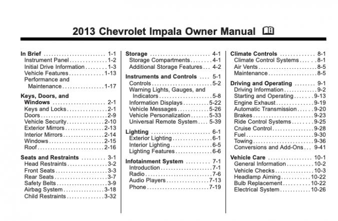 2013 Chevrolet Impala Owner's Manual