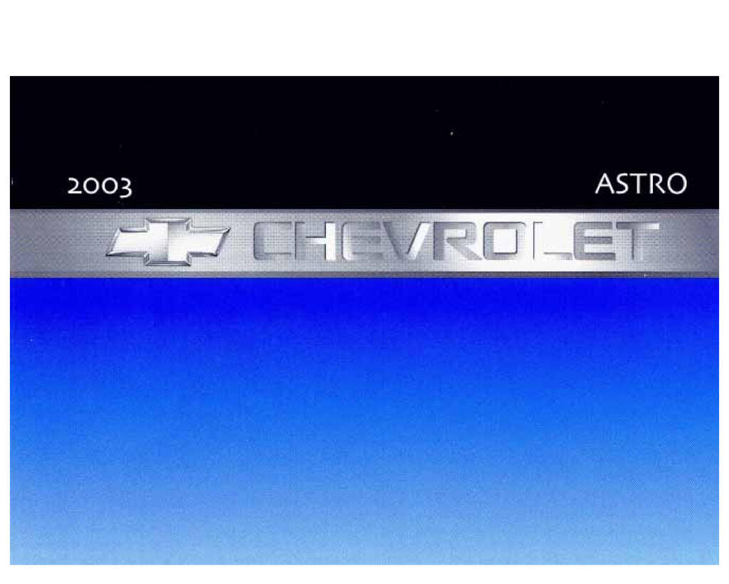 2003 Chevrolet Astro Owner's Manual