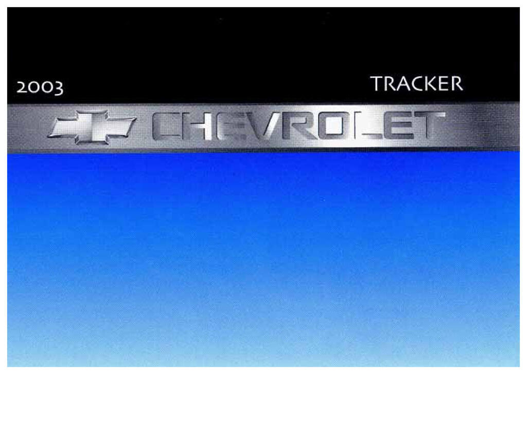 2003 Chevrolet Tracker Owner's Manual