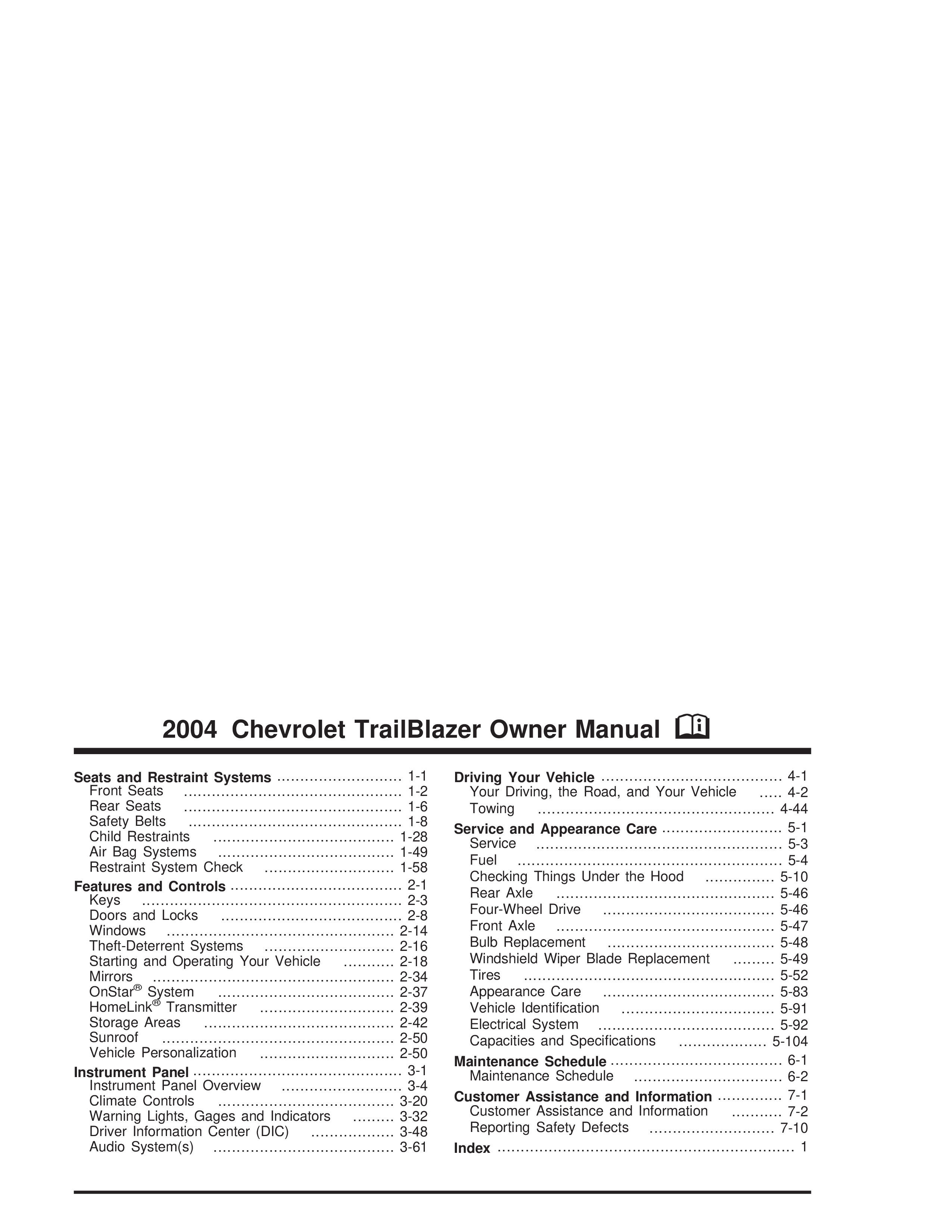 2004 Chevrolet Trailblazer Owner's Manual