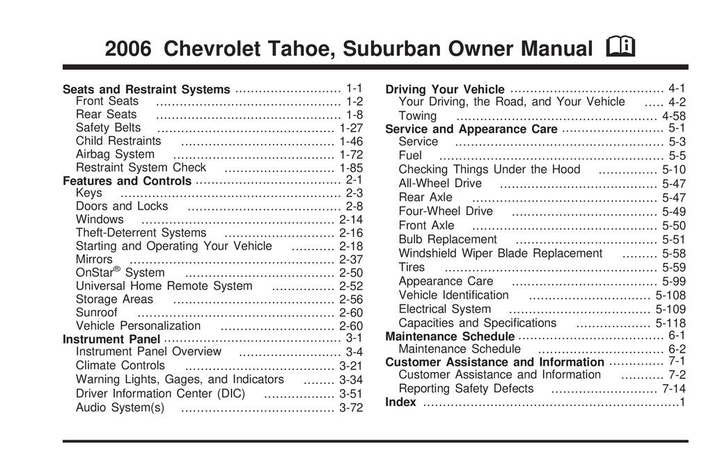 2005 Chevrolet Suburban Owner's Manual