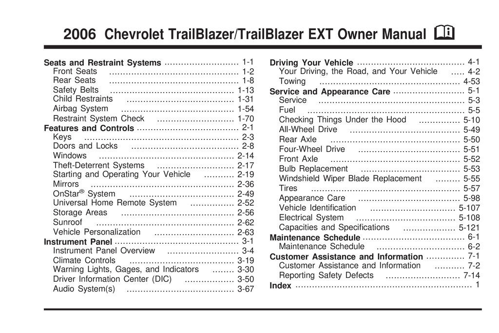 2006 Chevrolet Trailblazer Owner's Manual