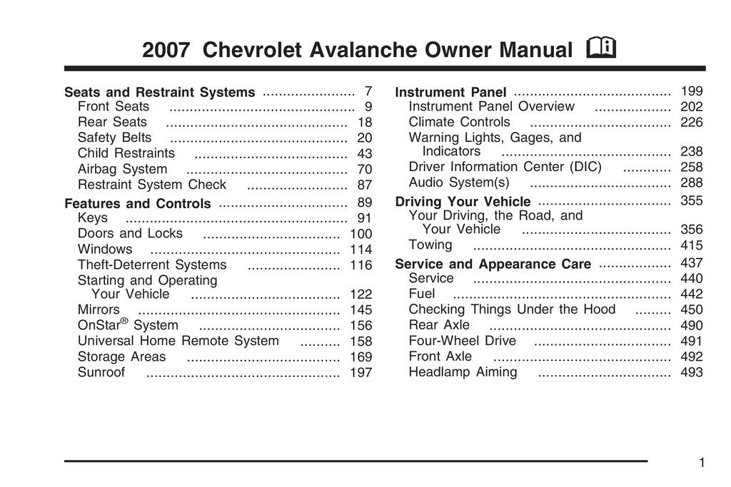 2007 Chevrolet Avalanche Owner's Manual