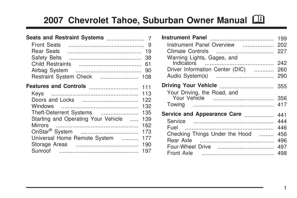2007 Chevrolet Suburban Owner's Manual